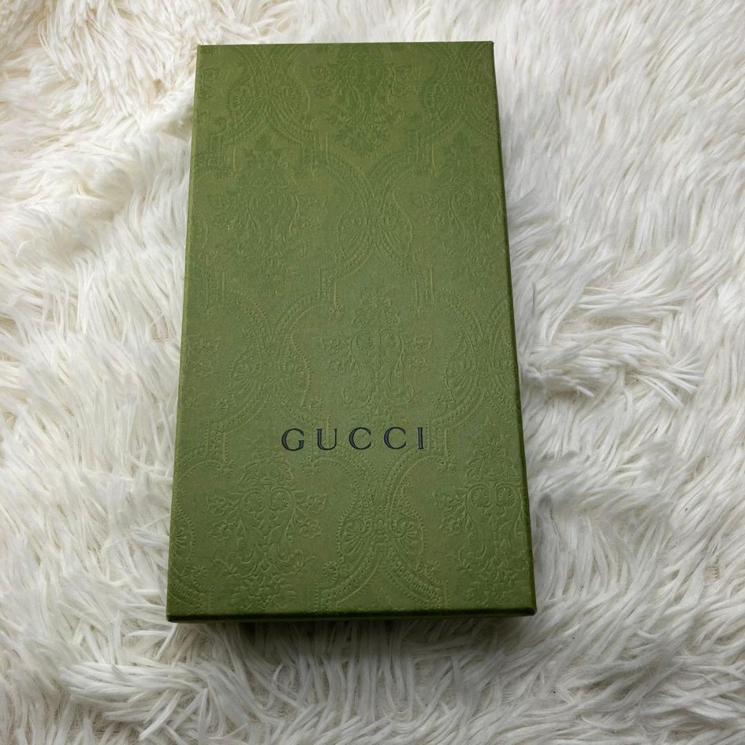 極美品⭐︎グッチ　長財布　ラウンドファスナー　GG柄　シマ　レザー　ブラック　黒