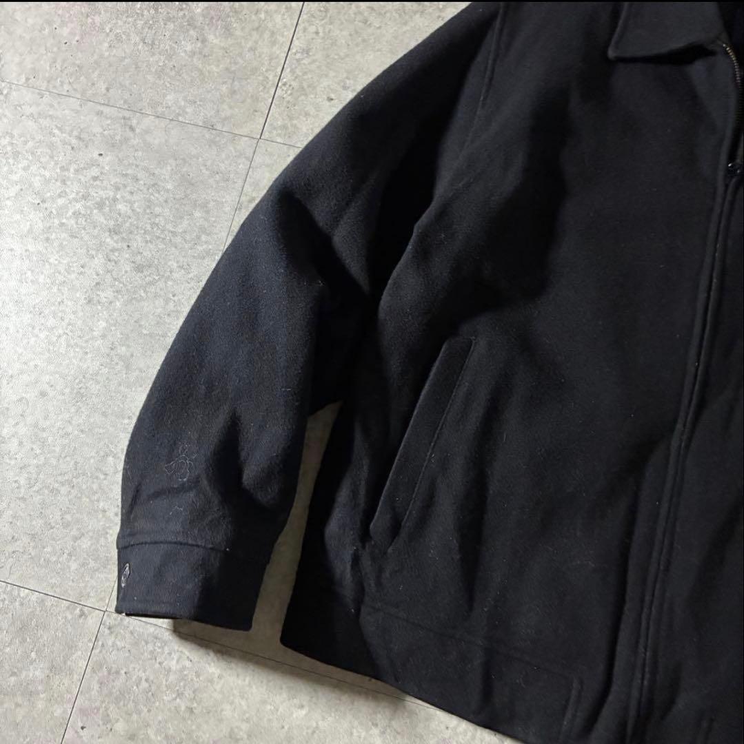 00s GAPウールドリズラージャケット中綿裏キルトブラックハリントン短丈