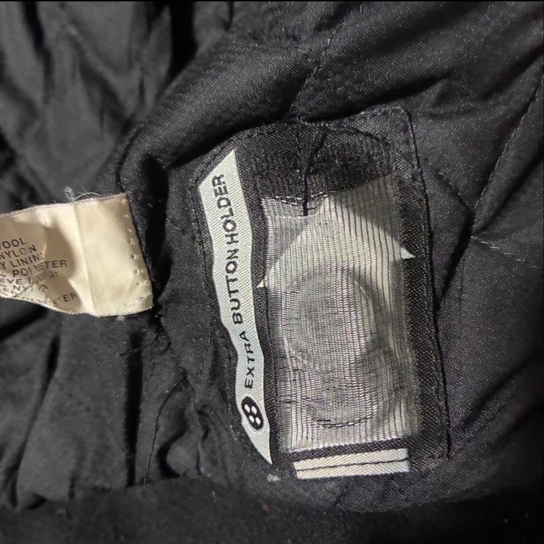 00s GAPウールドリズラージャケット中綿裏キルトブラックハリントン短丈