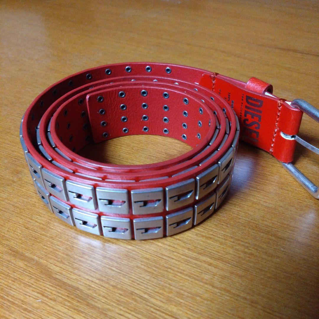 DIESEL ディーゼル メンズ レザーベルト 本革 Dロゴ 90