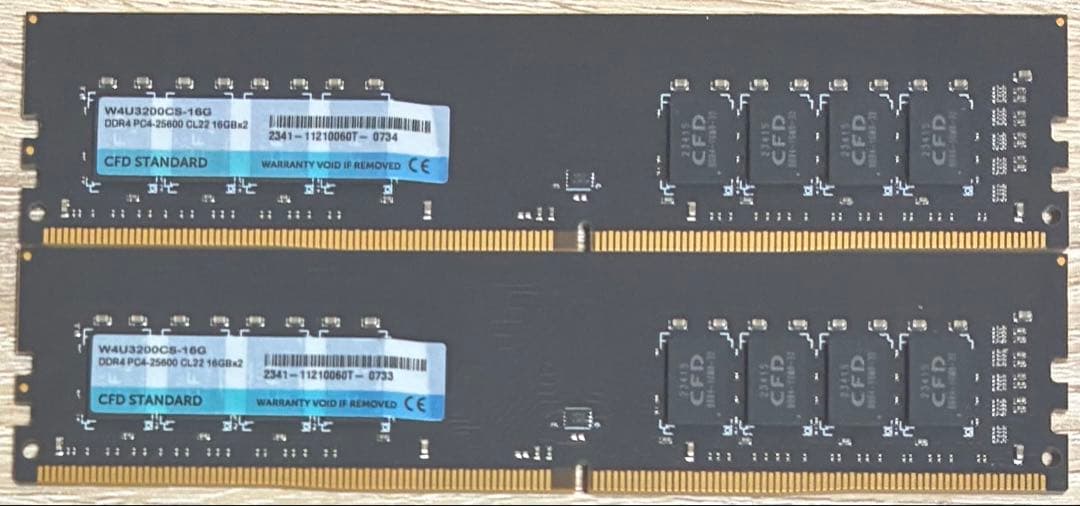 【中古】DDR4-3200 32GB(16GB×2枚) CFD