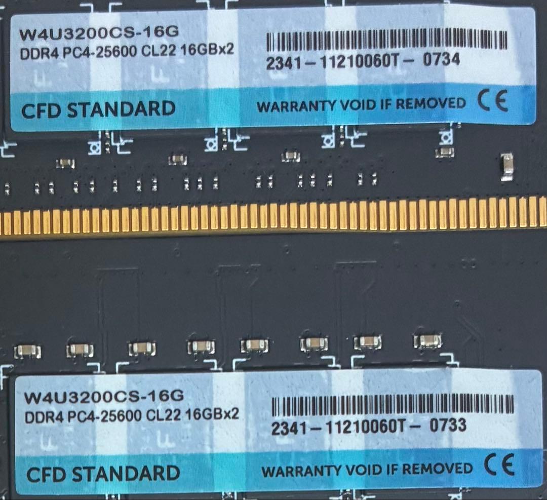 【中古】DDR4-3200 32GB(16GB×2枚) CFD