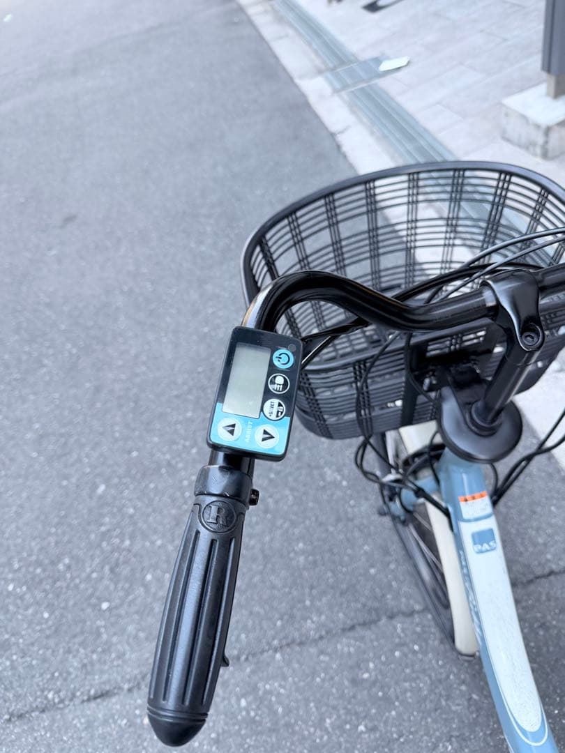 大阪府　子供乗せ　ヤマハ　電動アシスト自転車 チャイルドシート付き 青