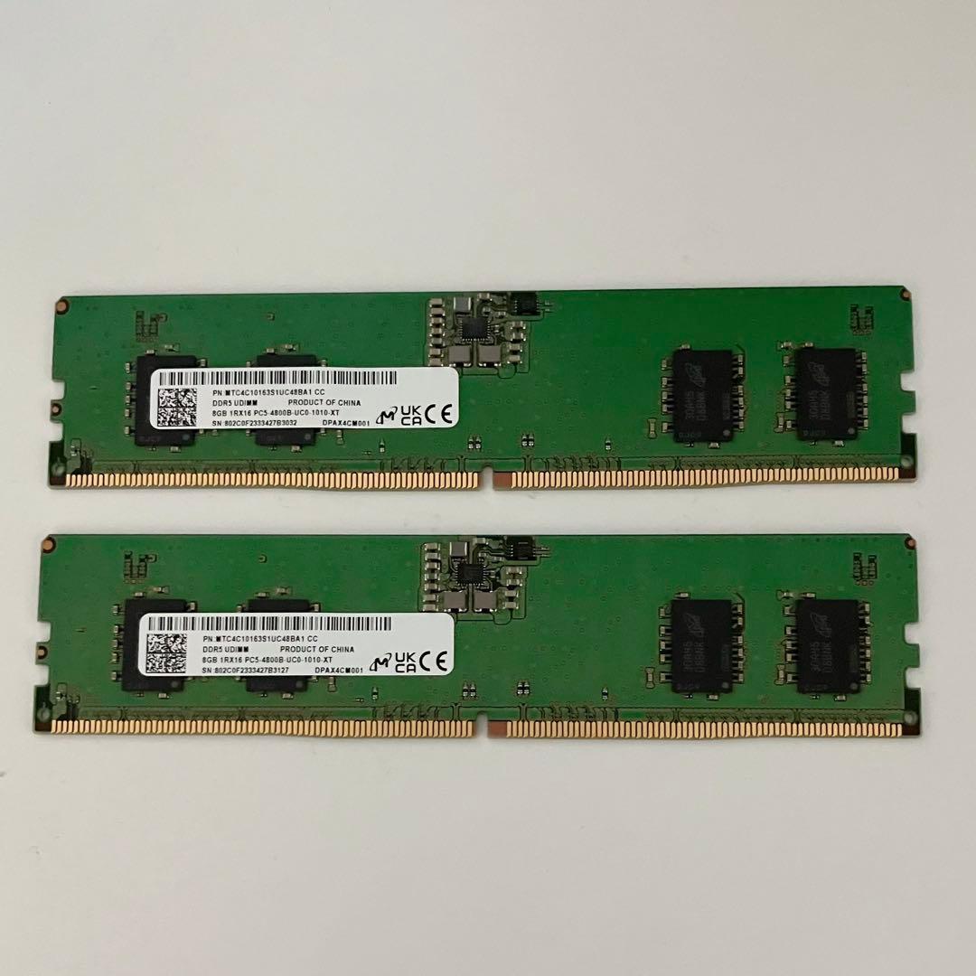 16GB(8GB×2) DDR5-4800MHz Micron