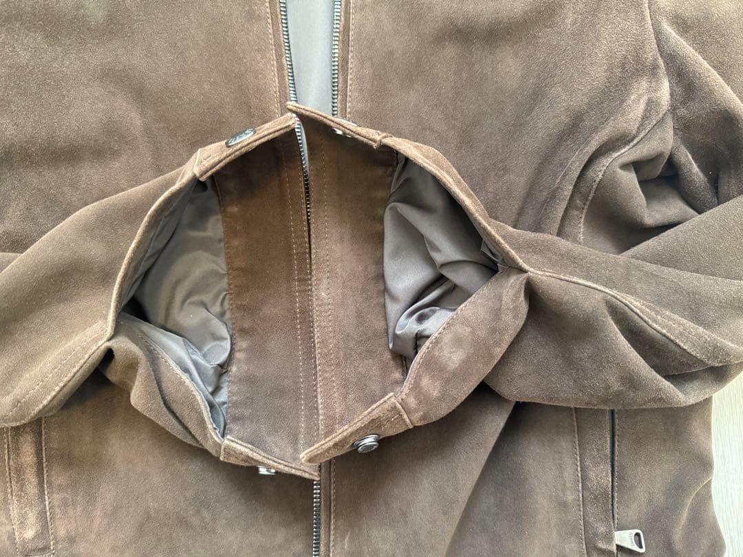 EMMETI エンメティ マロン（こげ茶 ）スエード シングルライダース