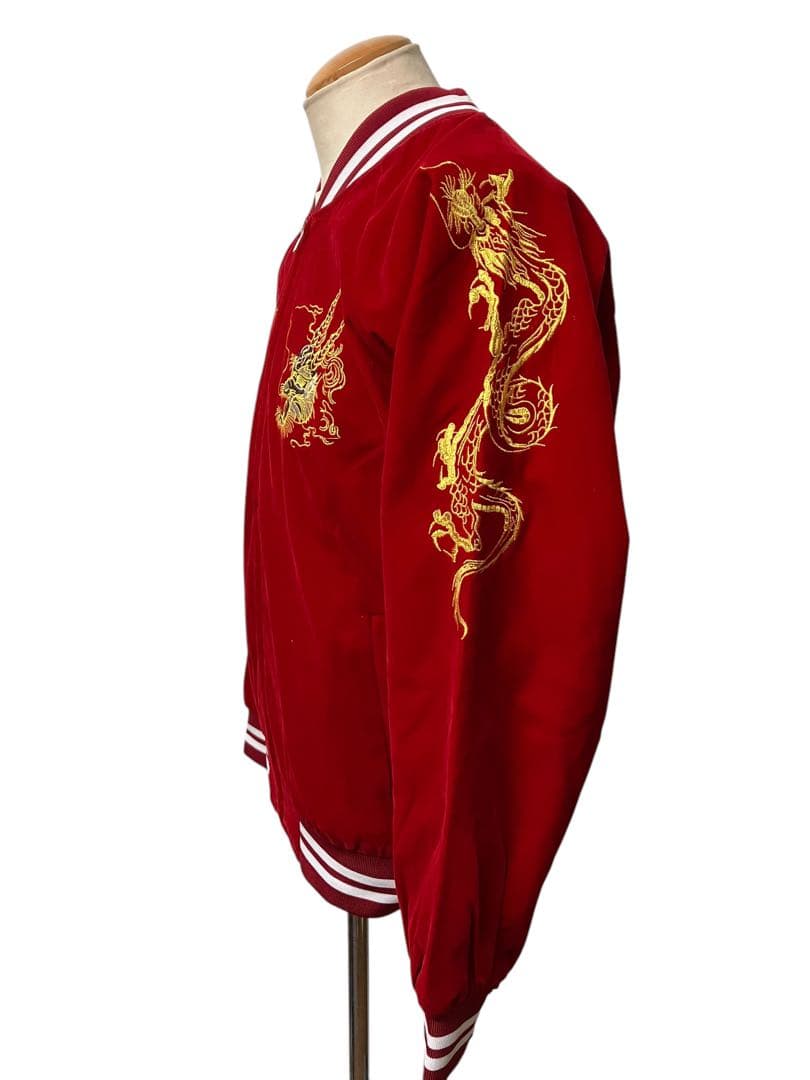 山*之様 美品 ビンテージ 別珍 スカジャン L相当 龍 ベロア メンズ xpv