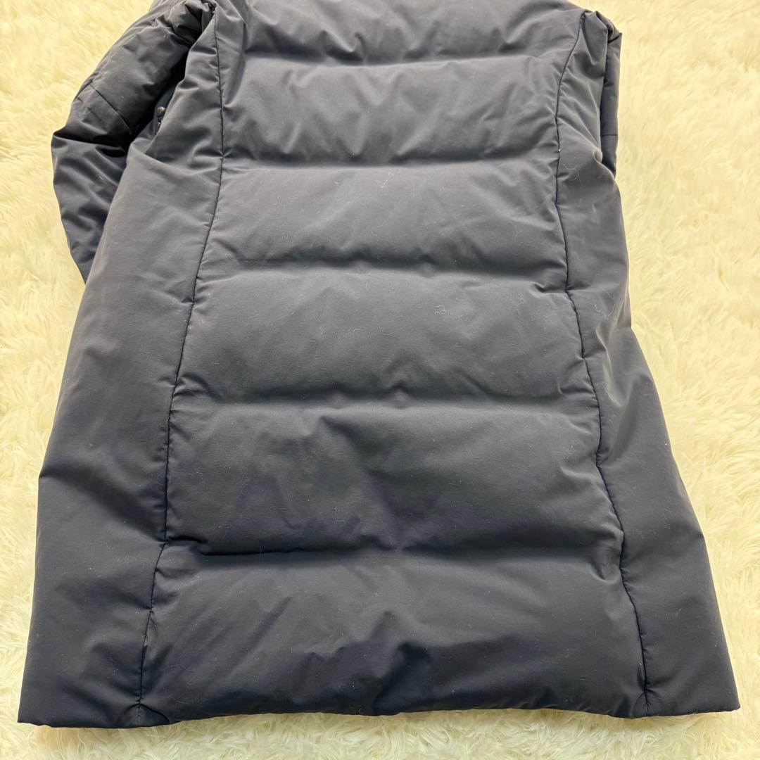 美品　水沢ダウン　デサント　ロングダウンジャケット　ネイビー　ベンチレーション有