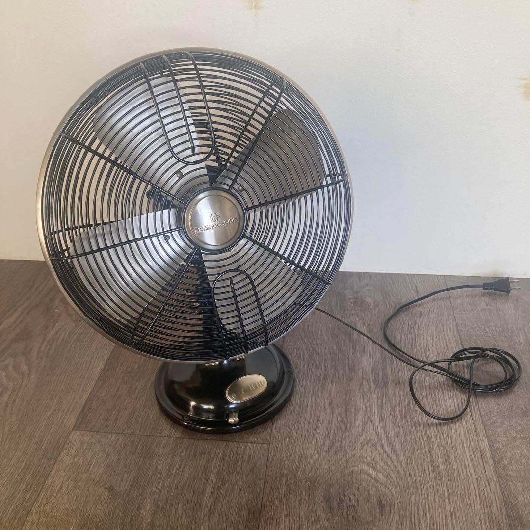 レトロ　ブラック　卓上扇風機　扇風機　FIM-364H　三段階
