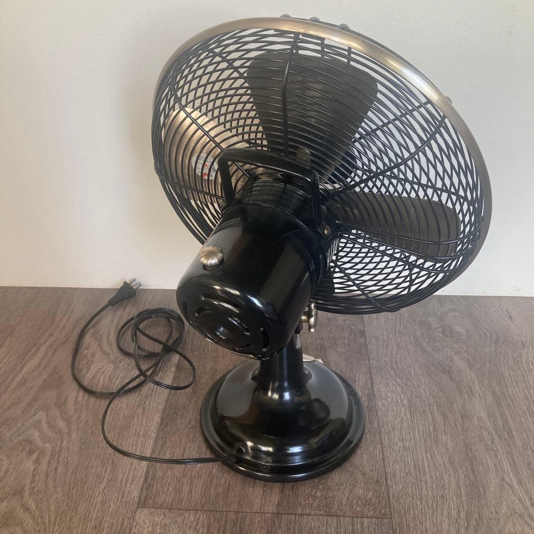 レトロ　ブラック　卓上扇風機　扇風機　FIM-364H　三段階