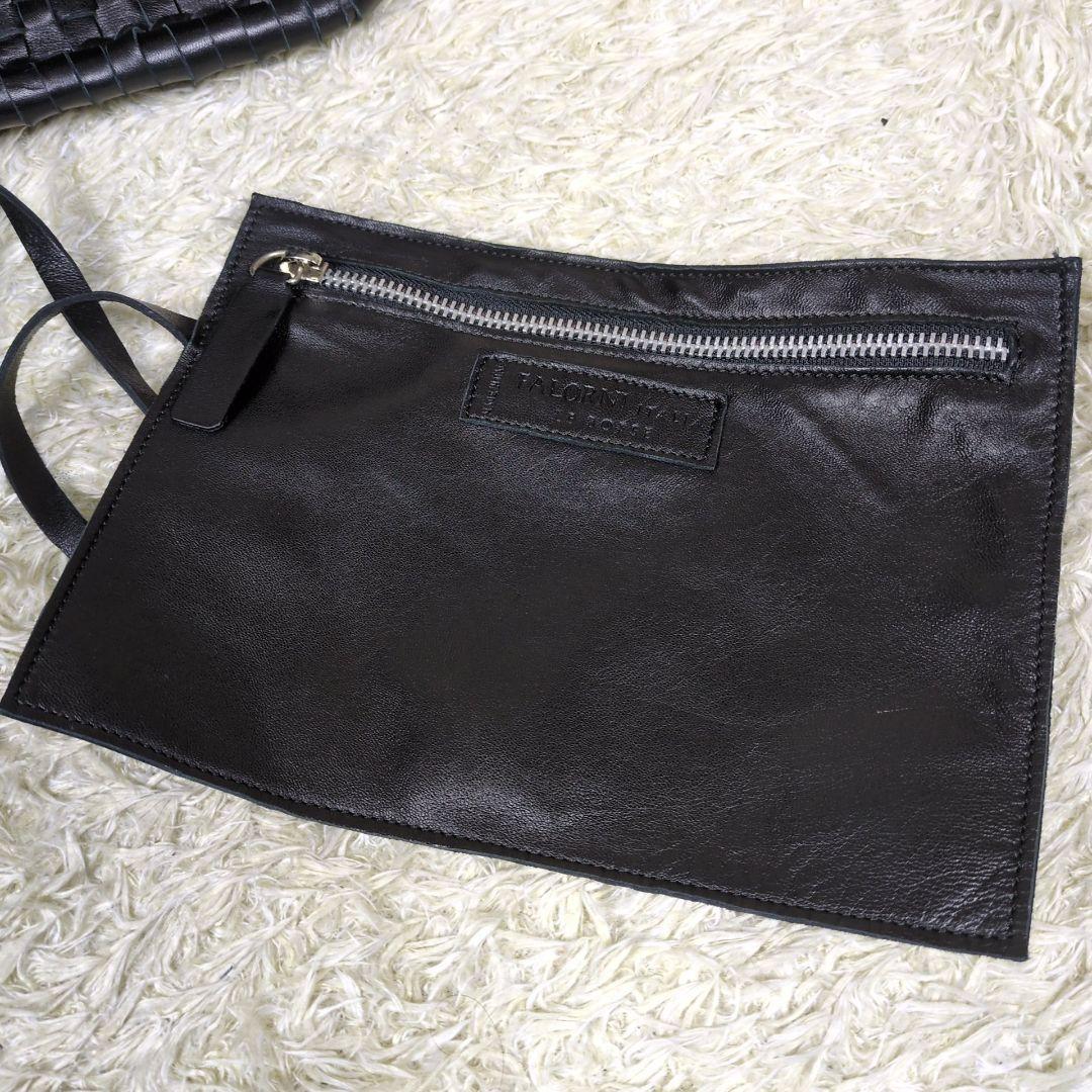 ファロルニ ボストンバッグ イントレチャート レザー ブラック