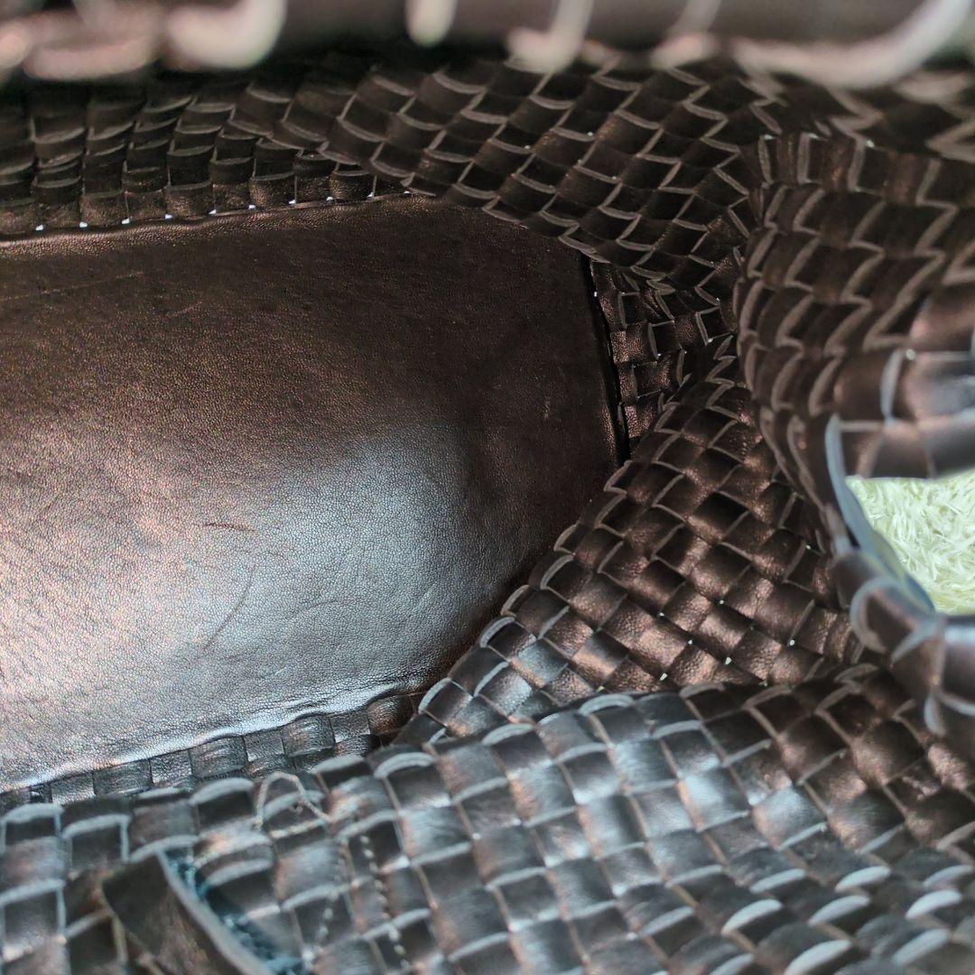 ファロルニ ボストンバッグ イントレチャート レザー ブラック