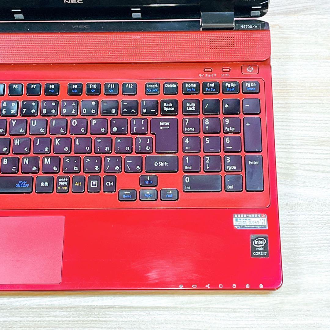 Corei7✨NECすぐ使えるノートパソコン✨8GB✨カメラ✨ブルーレイ✨大容量