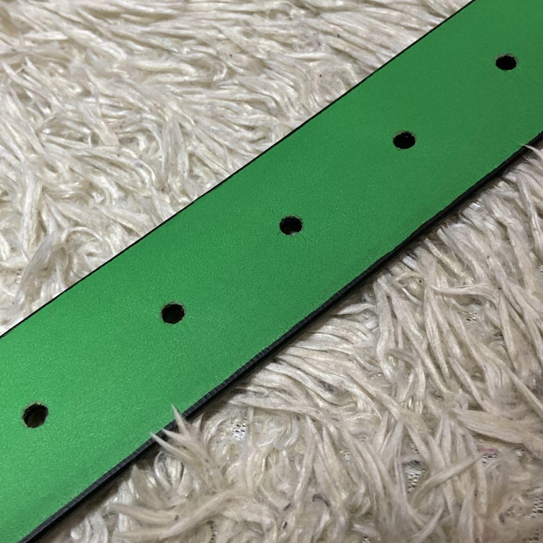 タグ&袋付き❗️新品未使用✨ボッテガヴェネタ　レザーベルト　リバーシブル　黒×緑