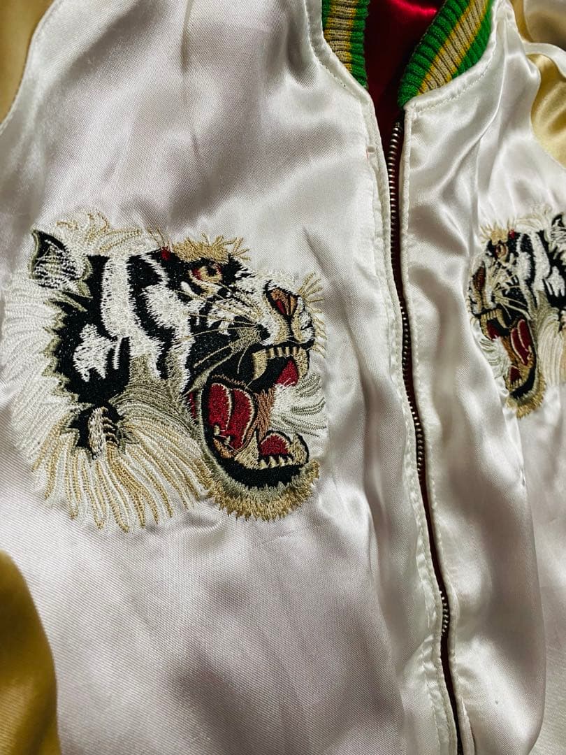 DRAGON 日本限定 スカジャン 龍虎 サテン vintage 2面使う