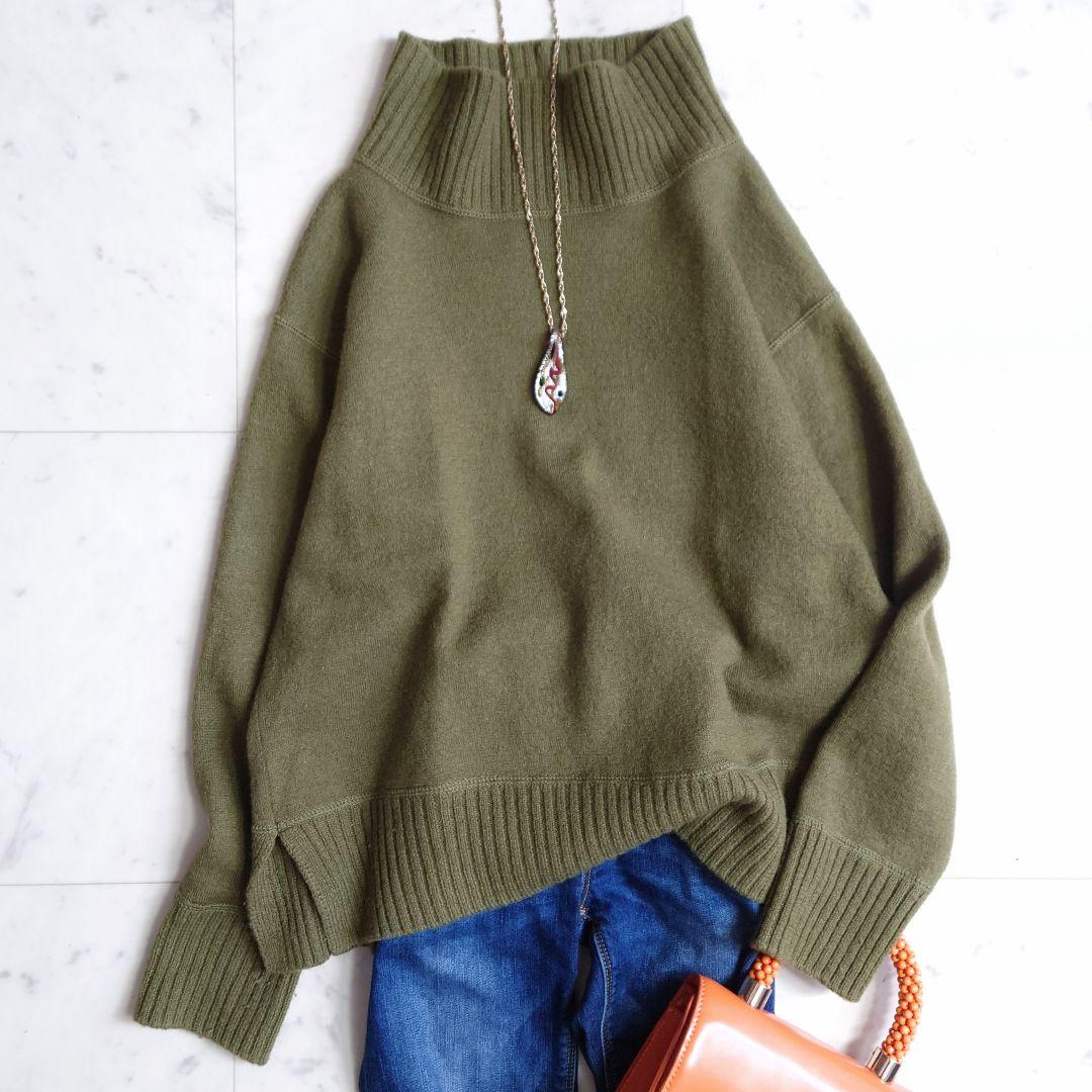 美品♪ 23AW マーガレットハウエル フェルトラフウールニット グリーン系