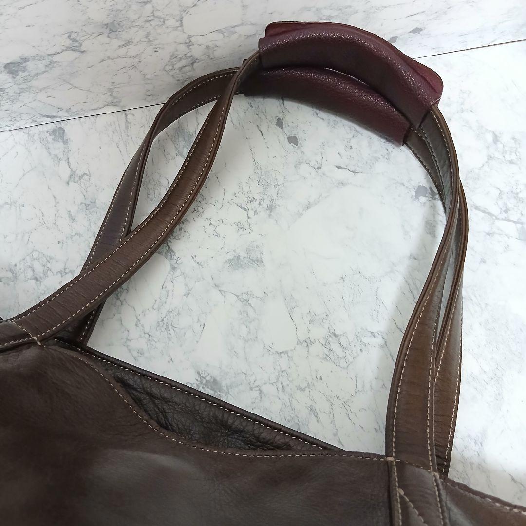 【美品】aniary ラージトートバッグ イタリアンレザー A4サイズ収納可