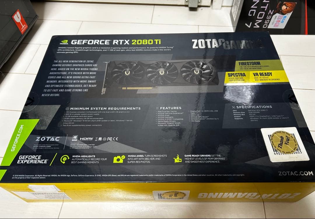 ZOTAC GEFORCE RTX 2080 Ti 11GB 中古