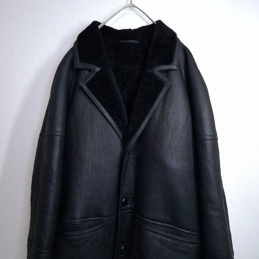 【美品】PEPKO ムートンジャケット レザージャケット 羊革 黒 M