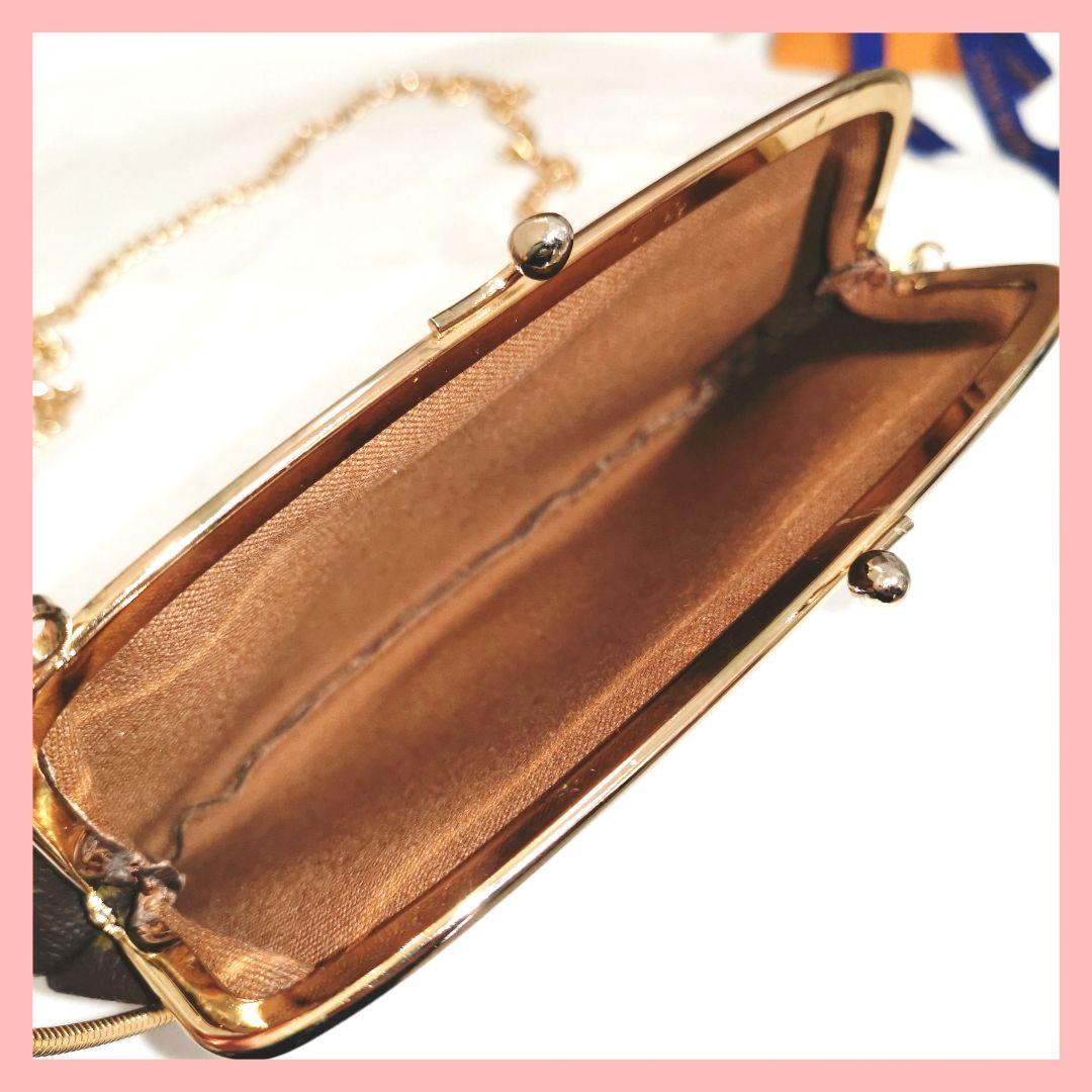 【極美品】ルイヴィトンLVモノグラム柄がま口ポーチ新品ショルダー鑑定済!