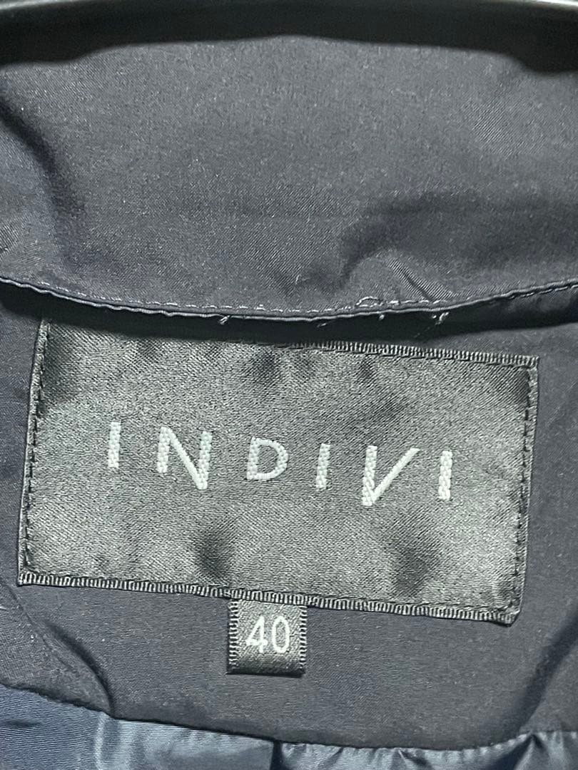 超美品　インディヴィ ダウンコート ラクーンファー付き 40 ブラック