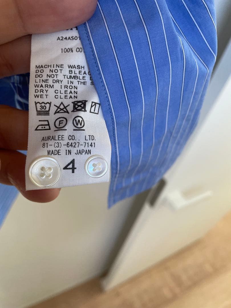トップス AURALEE SUVIN STRIPE SHIRT 4