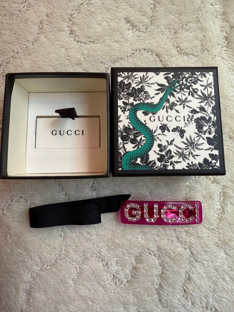 GUCCI グッチ クリスタル シングル ヘアバレッタ