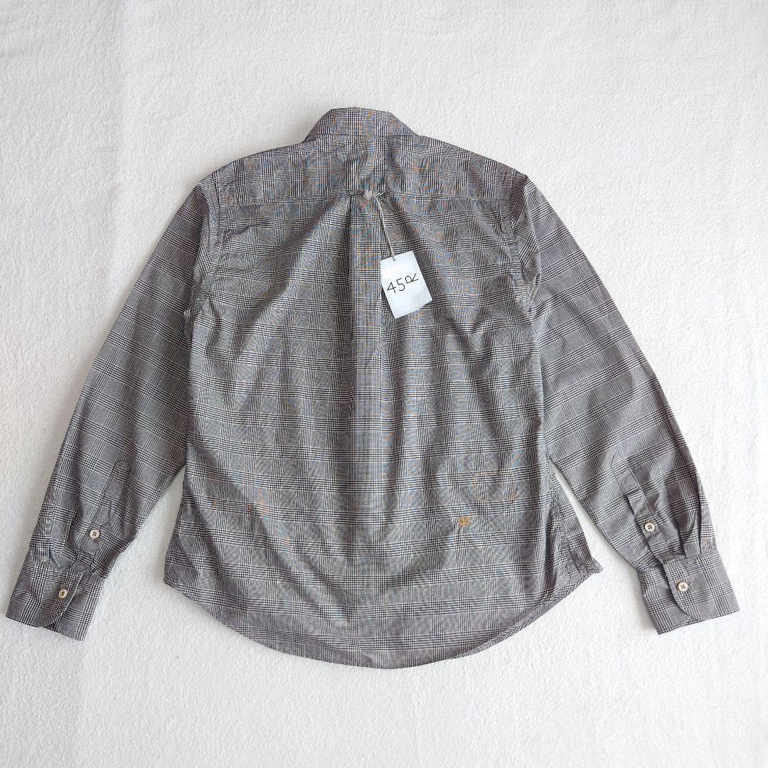 未使用45R スーピマオーガニックバチストのフリルプティローファーシャツ