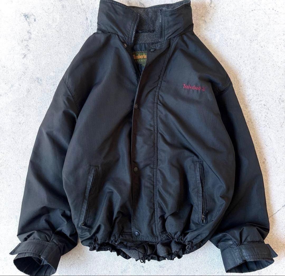 Timberland ブラック ナイロンジャケット　90s 短丈