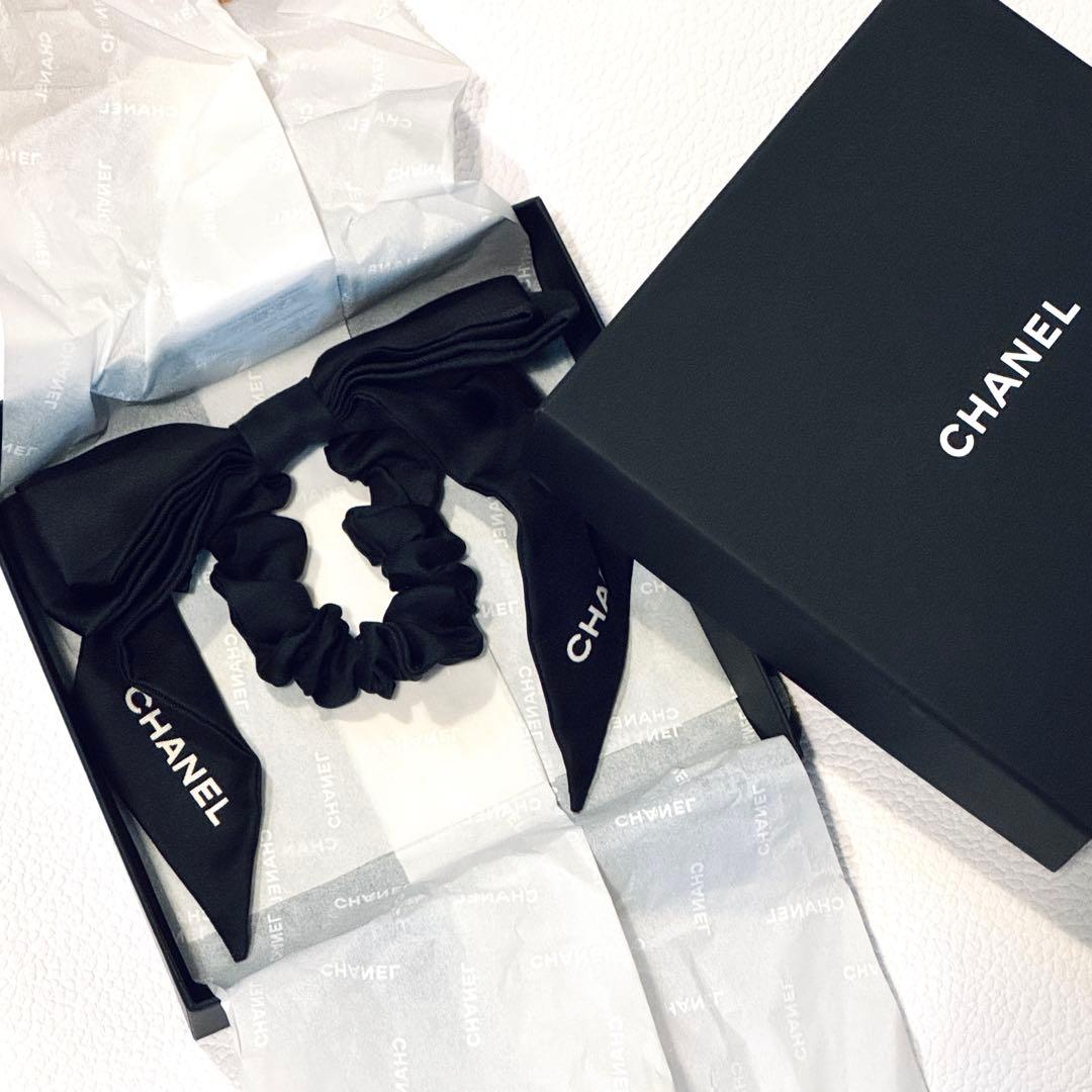 CHANEL シャネル リボン付きヘアゴム シュシュ ココ