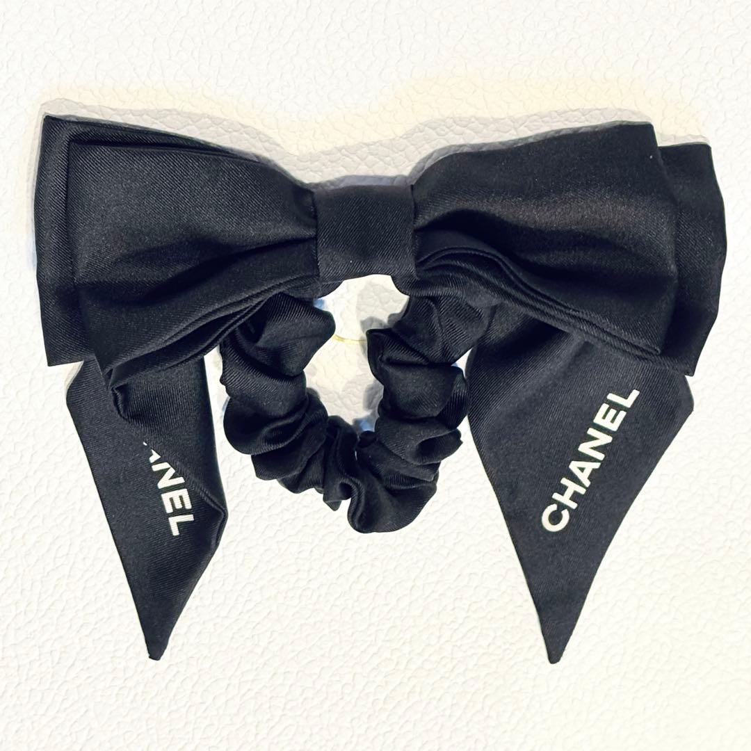 CHANEL シャネル リボン付きヘアゴム シュシュ ココ