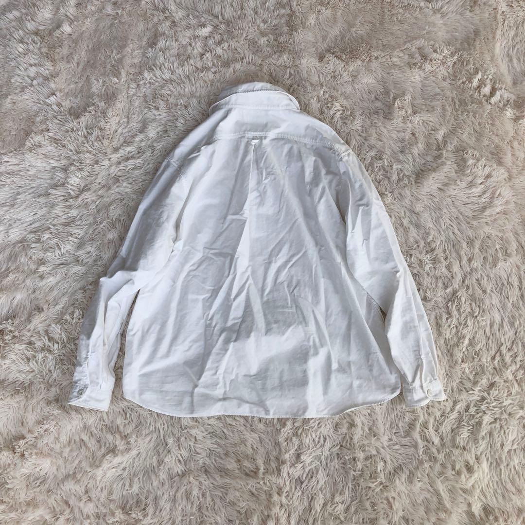 DANTONダントンプルオーバーシャツ丸襟ショールカラーコットンホワイト白44