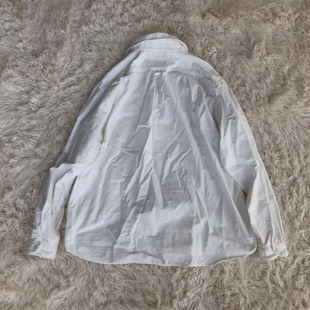 DANTONダントンプルオーバーシャツ丸襟ショールカラーコットンホワイト白44