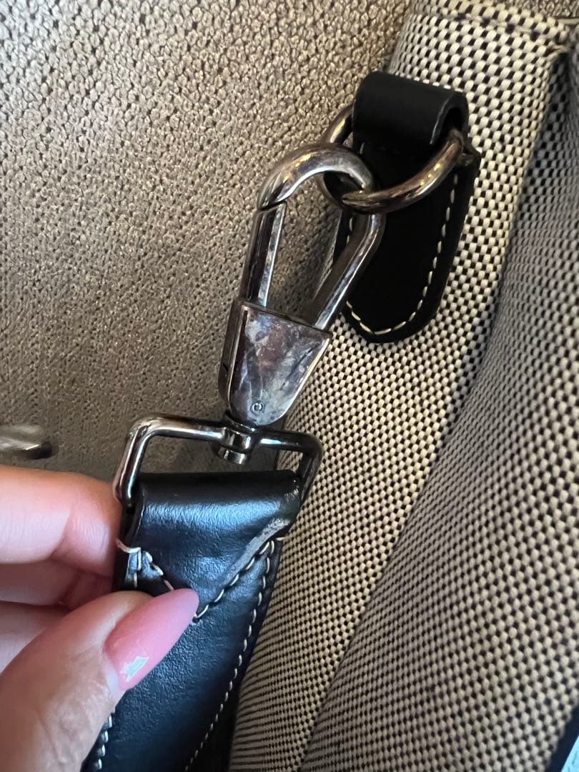 ホースフェリープリント キャンバス＆レザー トート ハンドバッグ