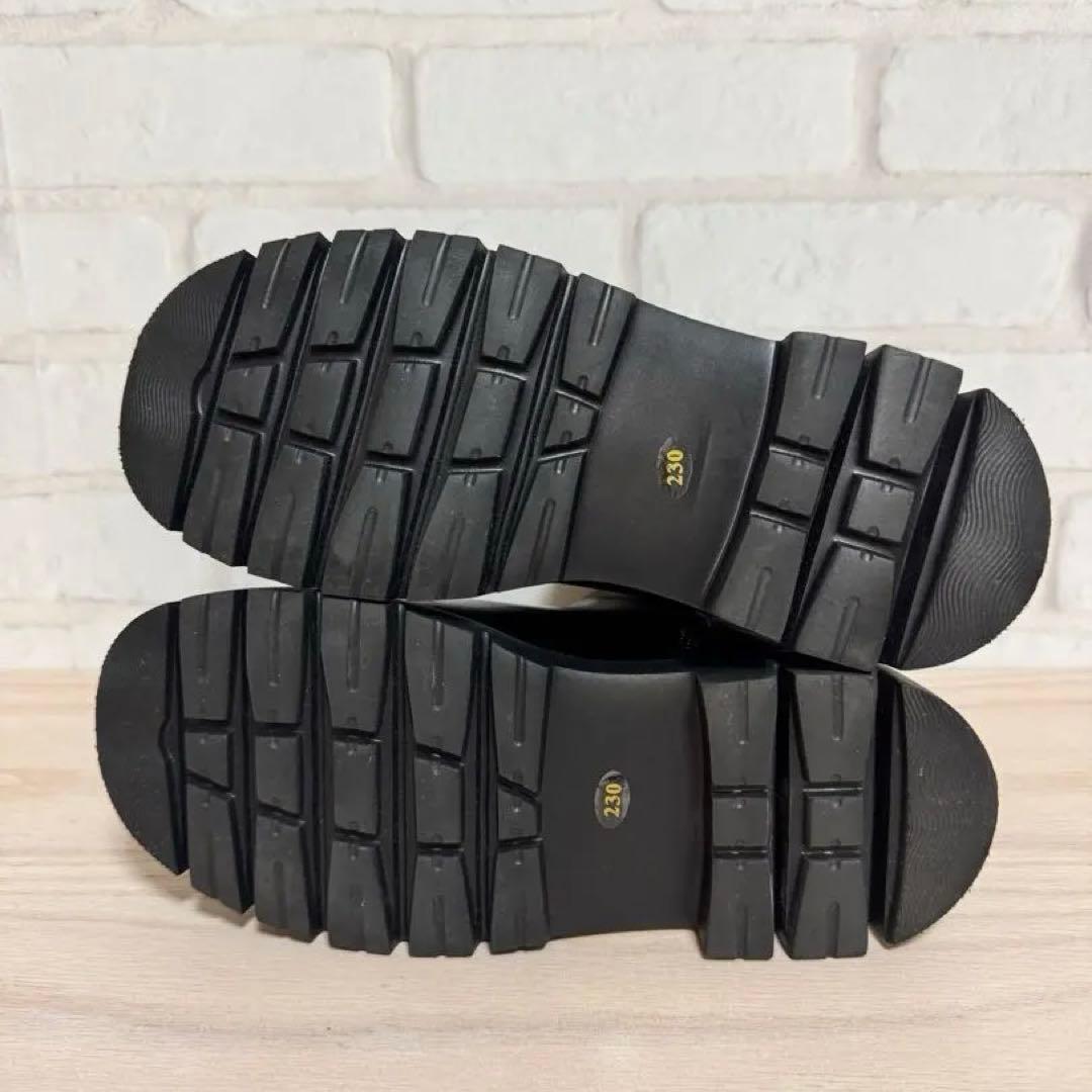 【箱付き】HIAND ジップライン ショートブーツ 黒23cm 5cmヒール