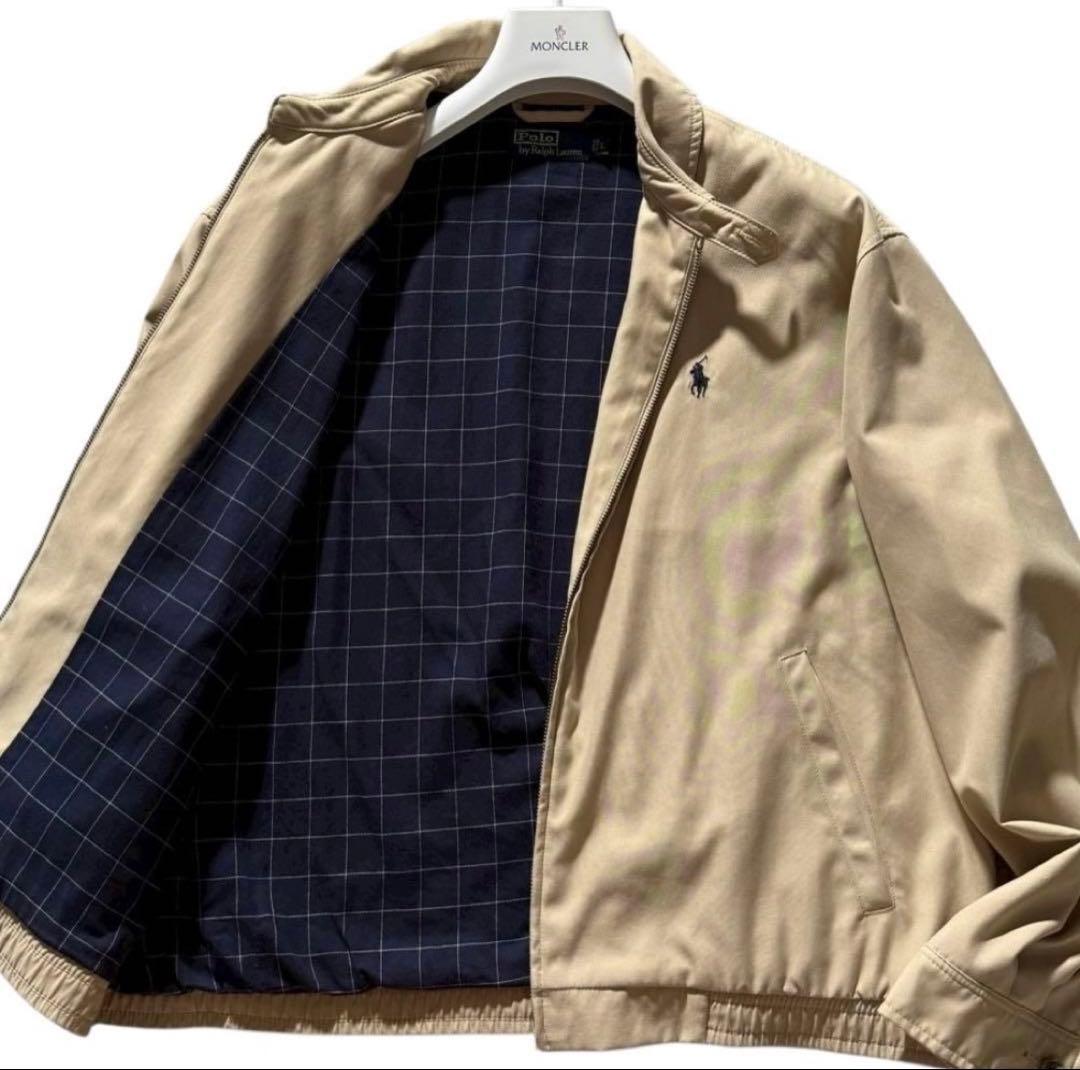 美品/L ポロ ラルフローレン スイングトップ ブルゾン ピーチスキン