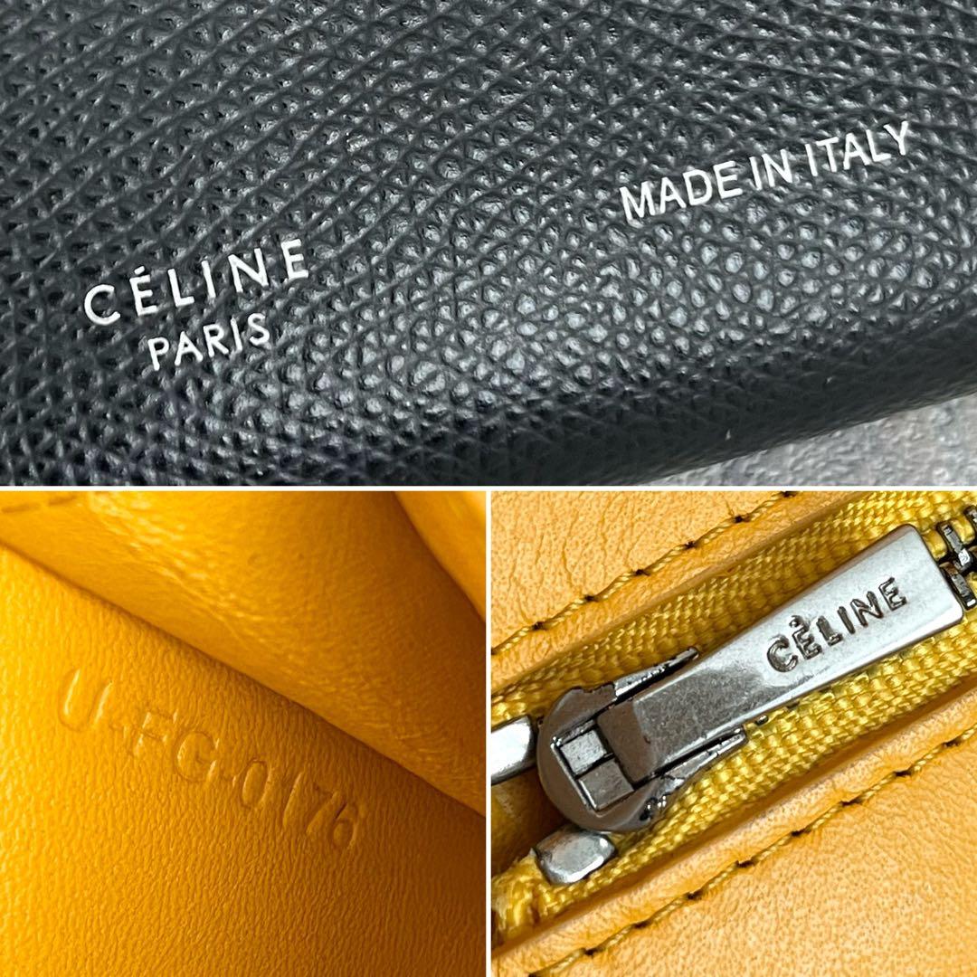 フィービー期✨セリーヌ ミディアムストラップウォレット レザー ブラック