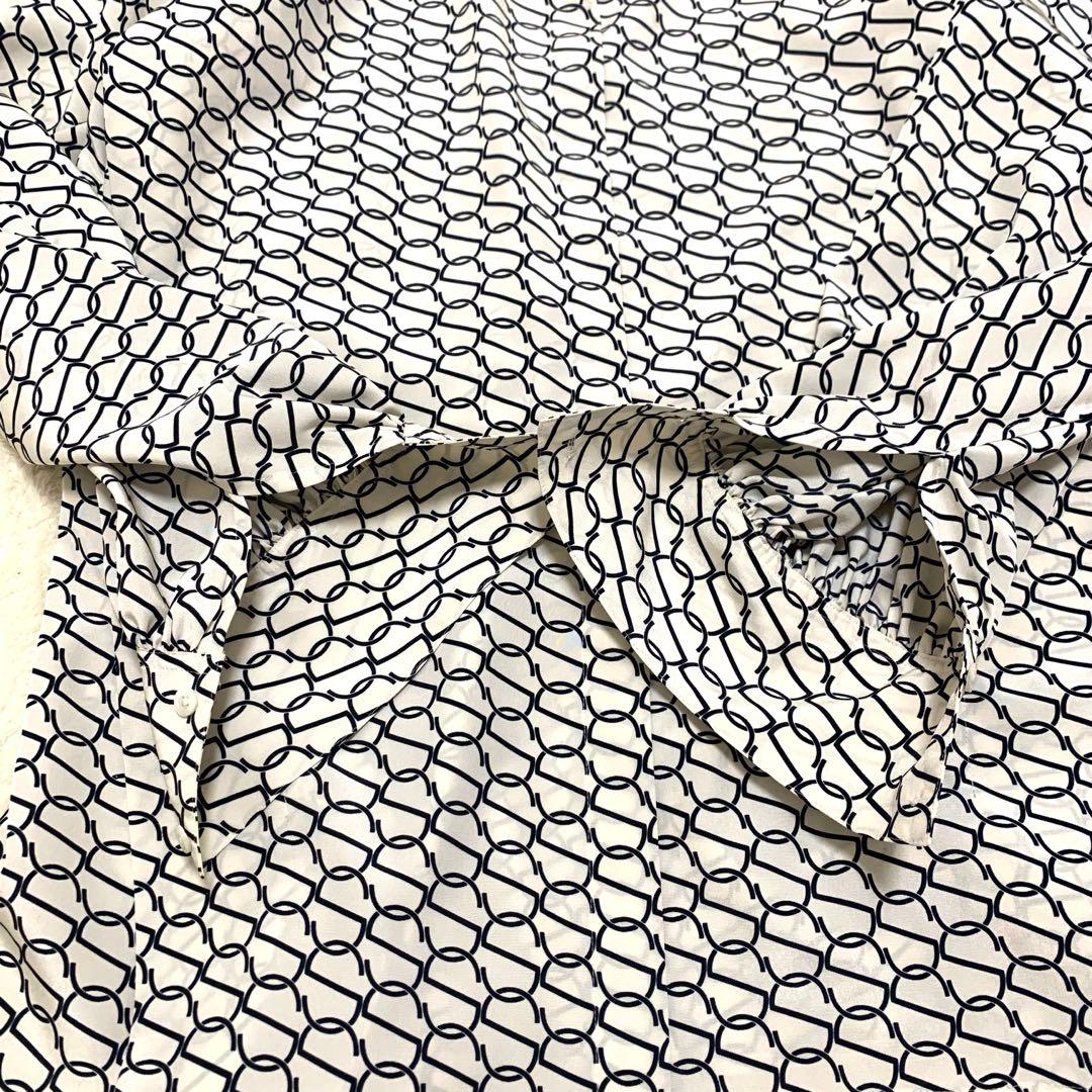 2023 Spick&Span モノグラムプリントレイヤースリーブブラウス 総柄