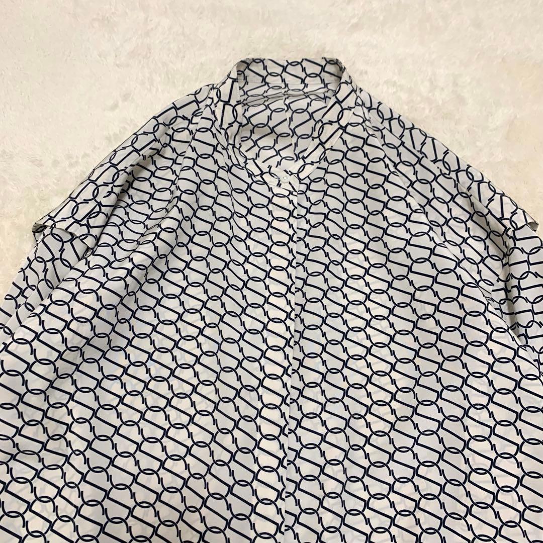 2023 Spick&Span モノグラムプリントレイヤースリーブブラウス 総柄