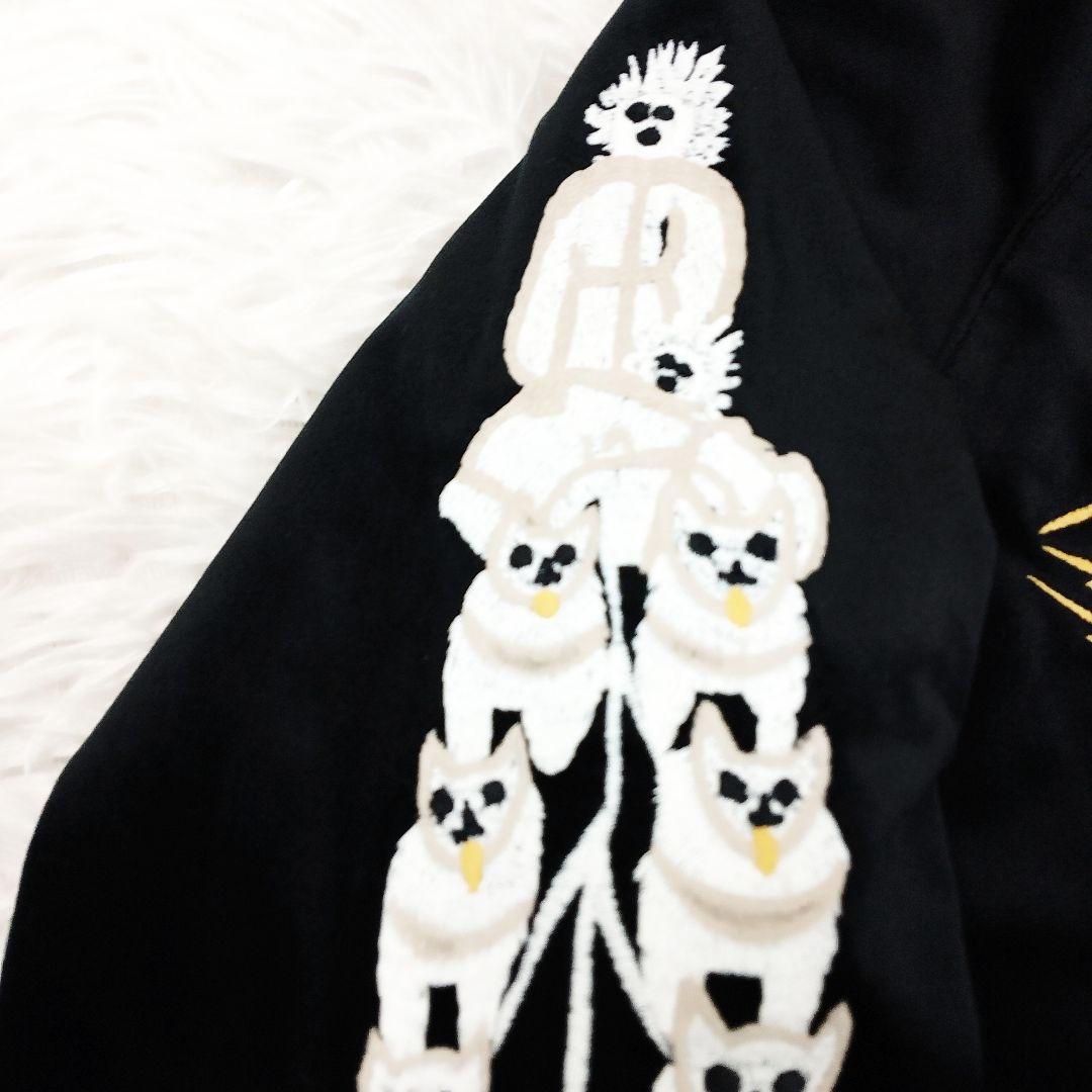 【希少】HOUSTON アラスカジャン L 黒 別珍 4点刺繍 ALASKA