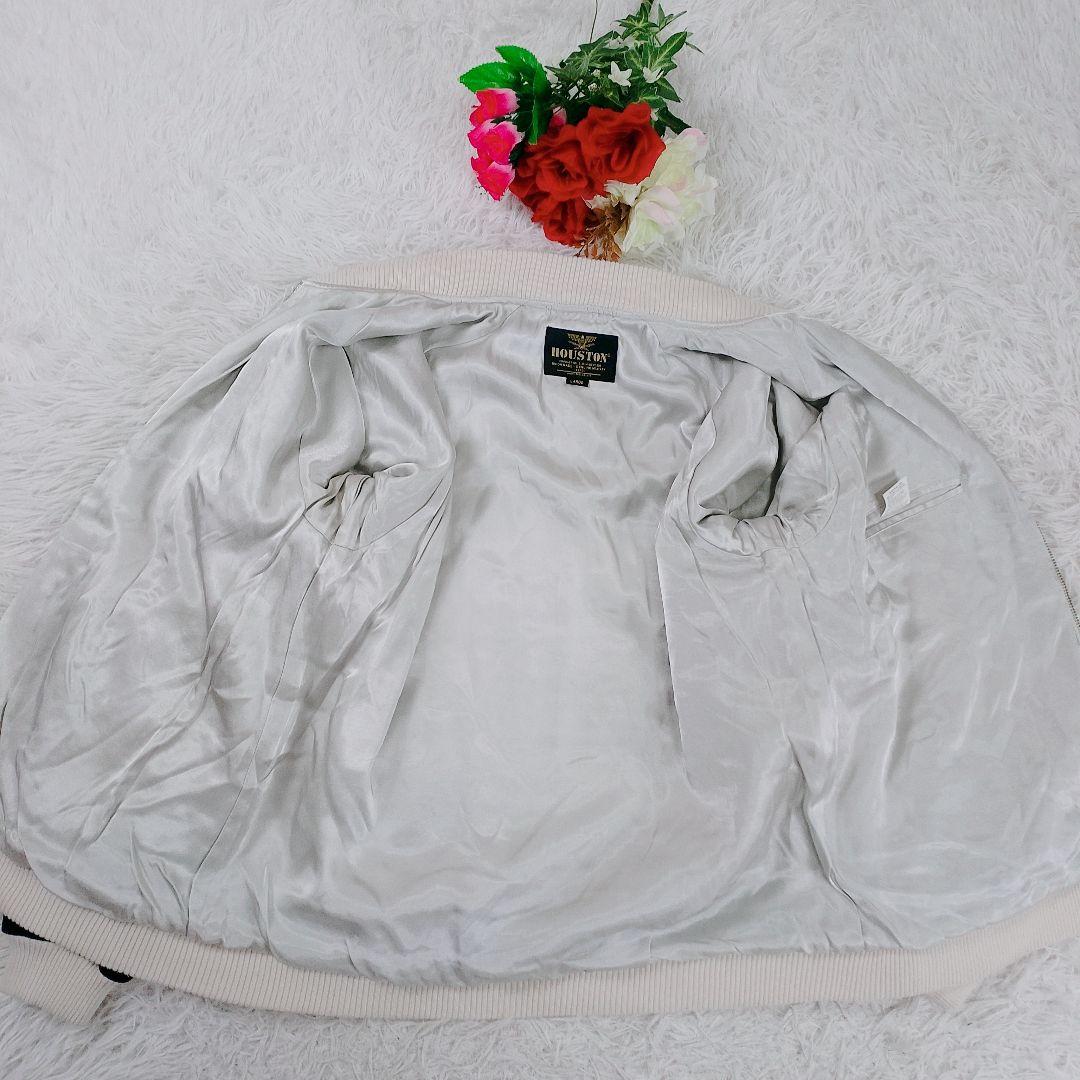 【希少】HOUSTON アラスカジャン L 黒 別珍 4点刺繍 ALASKA