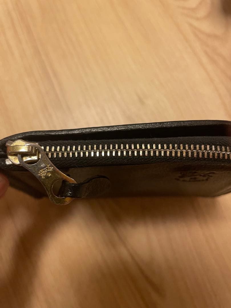 ブラックレザー マネークリップ ジッパー付き
