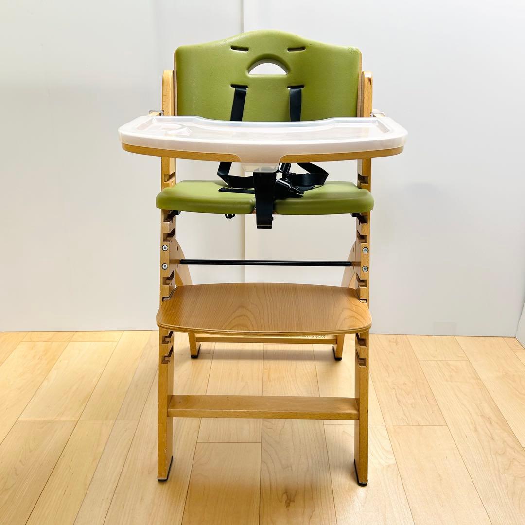良品 ビヨンド ジュニア ハイチェア Abiie オリーブ beyond 木製