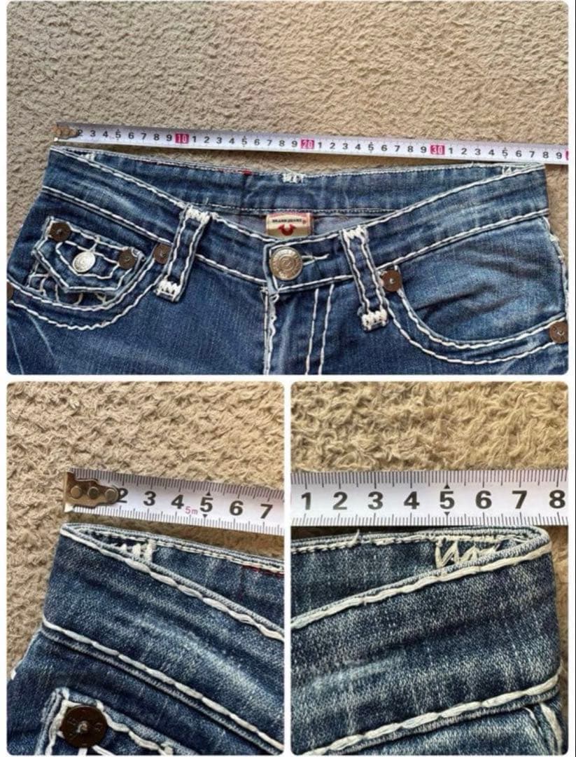 TRUE RELIGION デニムパンツ ブーツカット 太ステッチ W28 希少