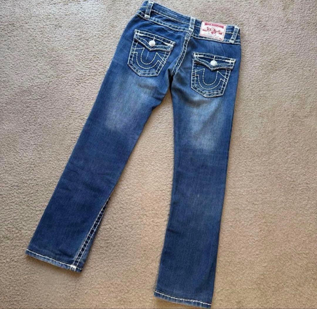 TRUE RELIGION デニムパンツ ブーツカット 太ステッチ W28 希少