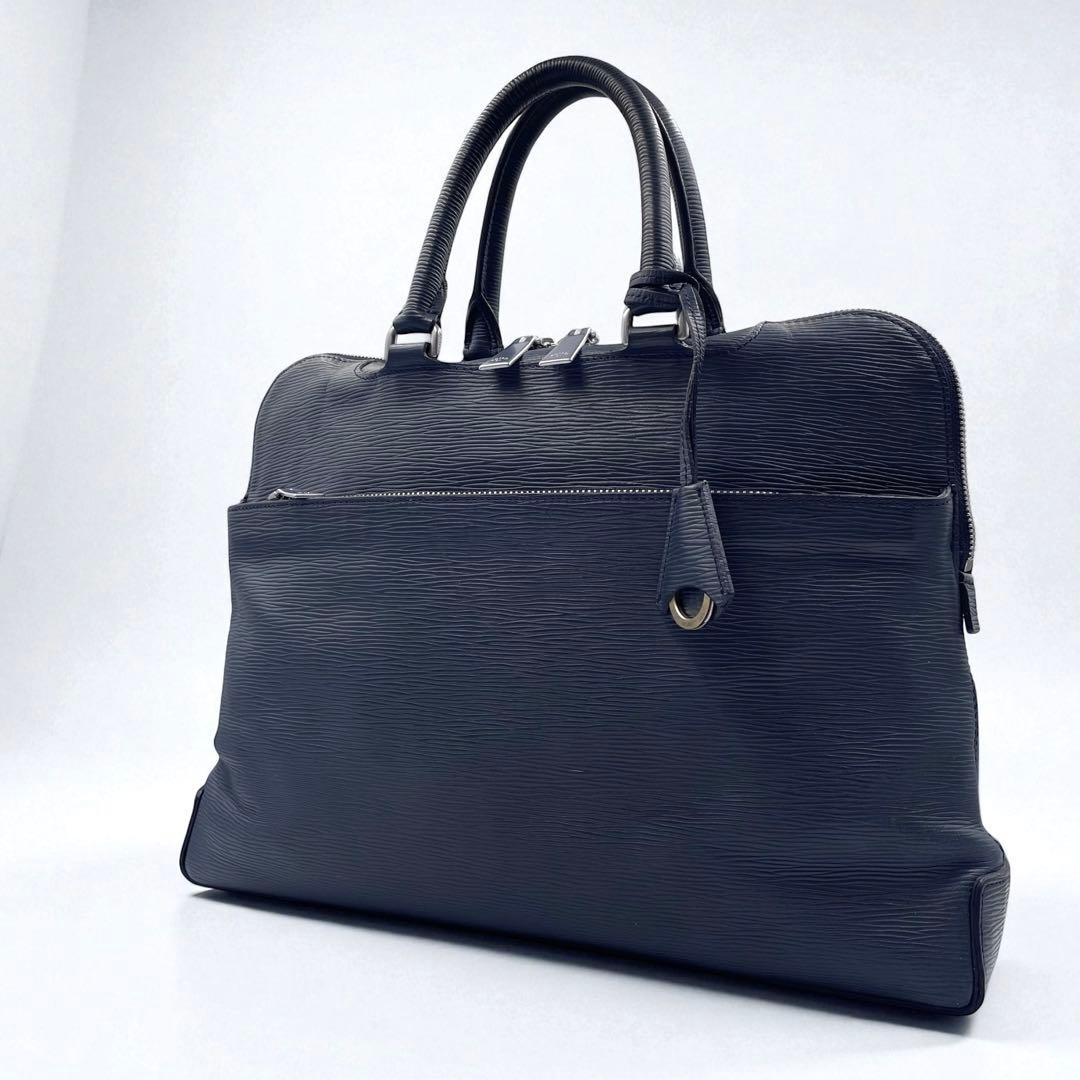 《美品》aniary アニアリー ビジネスバッグ ブリーフケース エピレザー 紺