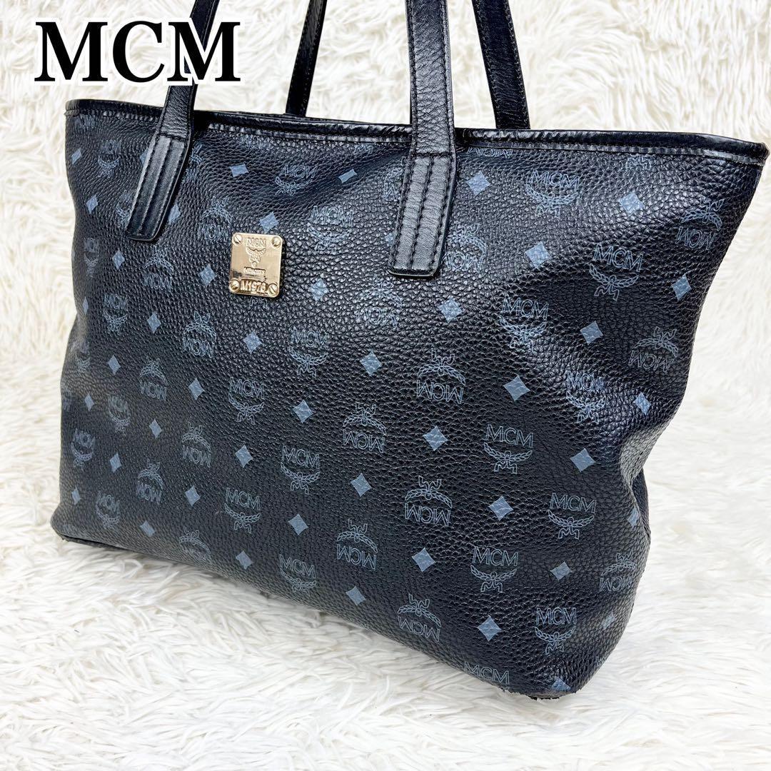 【希少】MCM トートバッグ ヴィセトス モノグラム ロゴ金具 肩掛け A4