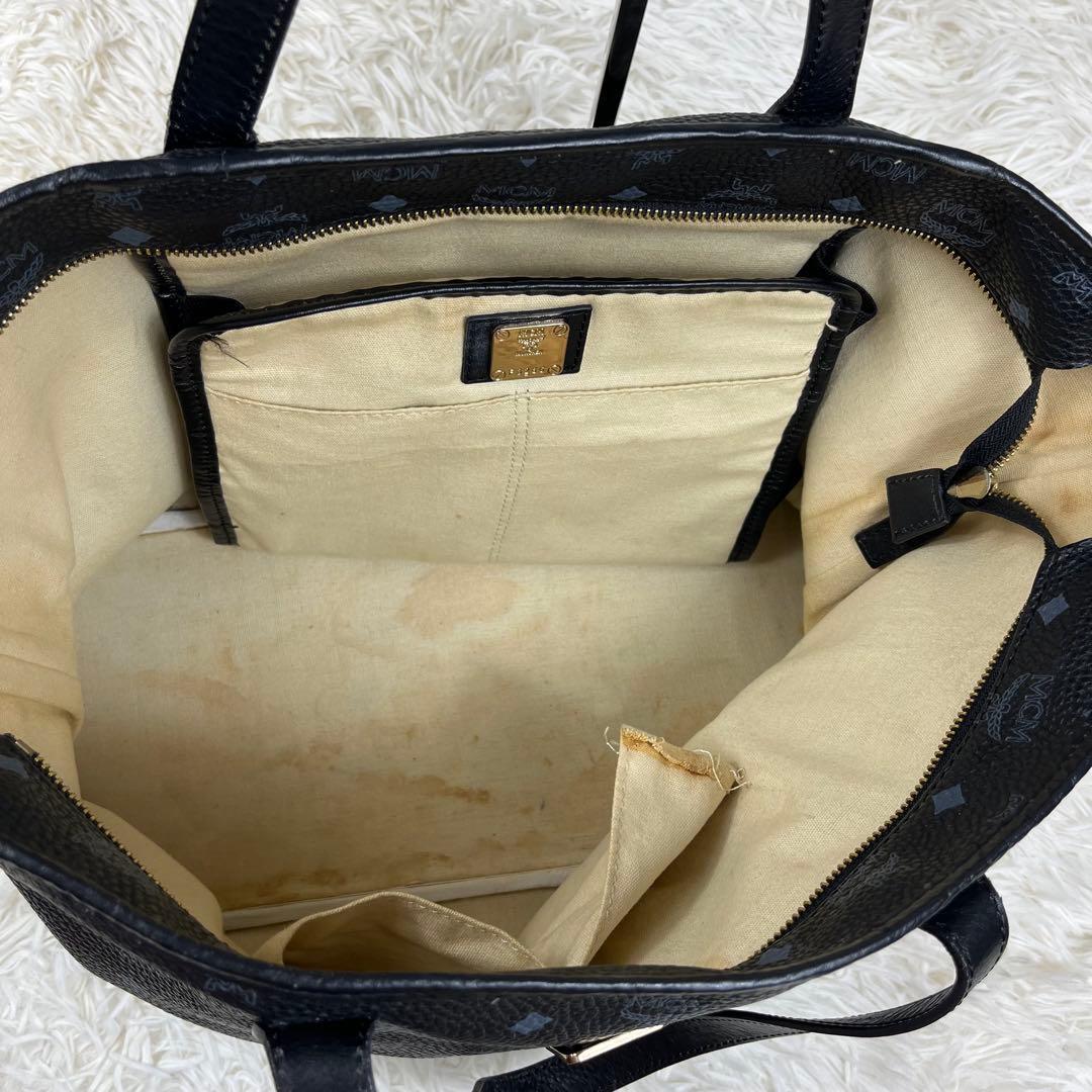 【希少】MCM トートバッグ ヴィセトス モノグラム ロゴ金具 肩掛け A4