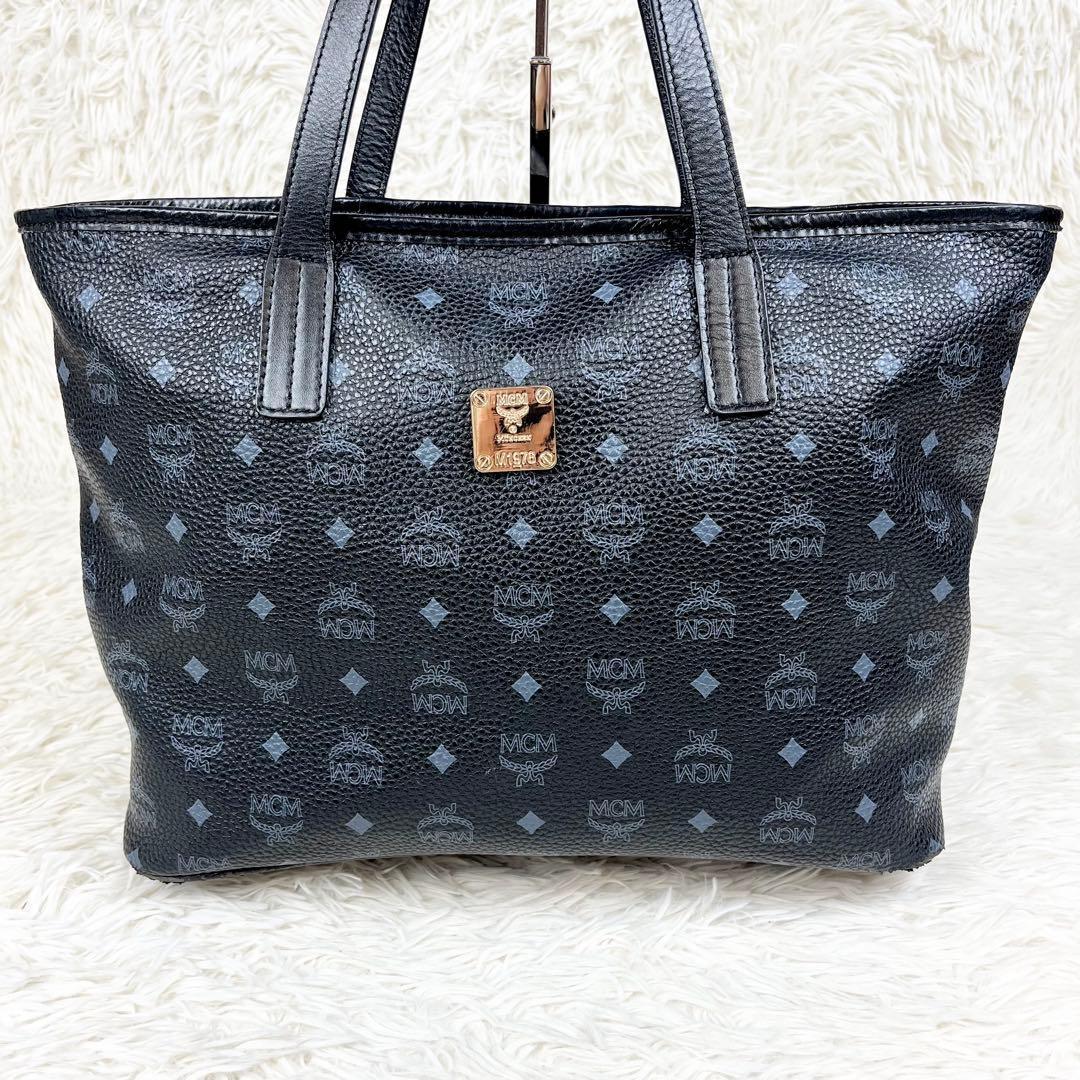 【希少】MCM トートバッグ ヴィセトス モノグラム ロゴ金具 肩掛け A4