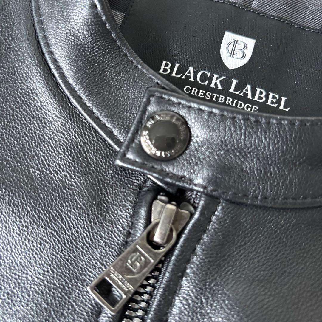 【極美品✨】ブラックレーベルクレストブリッジ　レザージャケット　羊革　ライダース