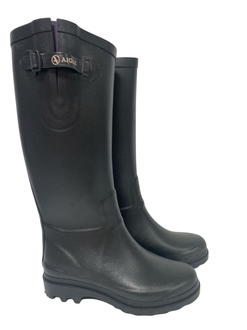 ⭐️未使用級⭐️AIGLEレインブーツ ラバーブーツ　23.5㎝〜24.0㎝ 黒